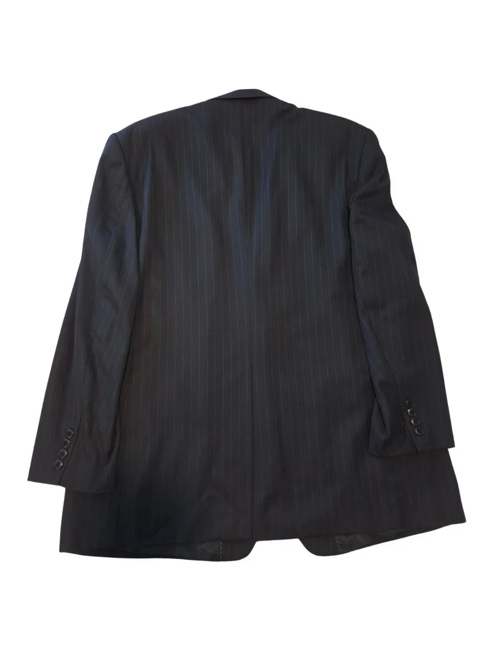 Haggar Sport Coat Blazer Mens 48L Navy Blue Pinstripe Suit Jacket Academia NEW
